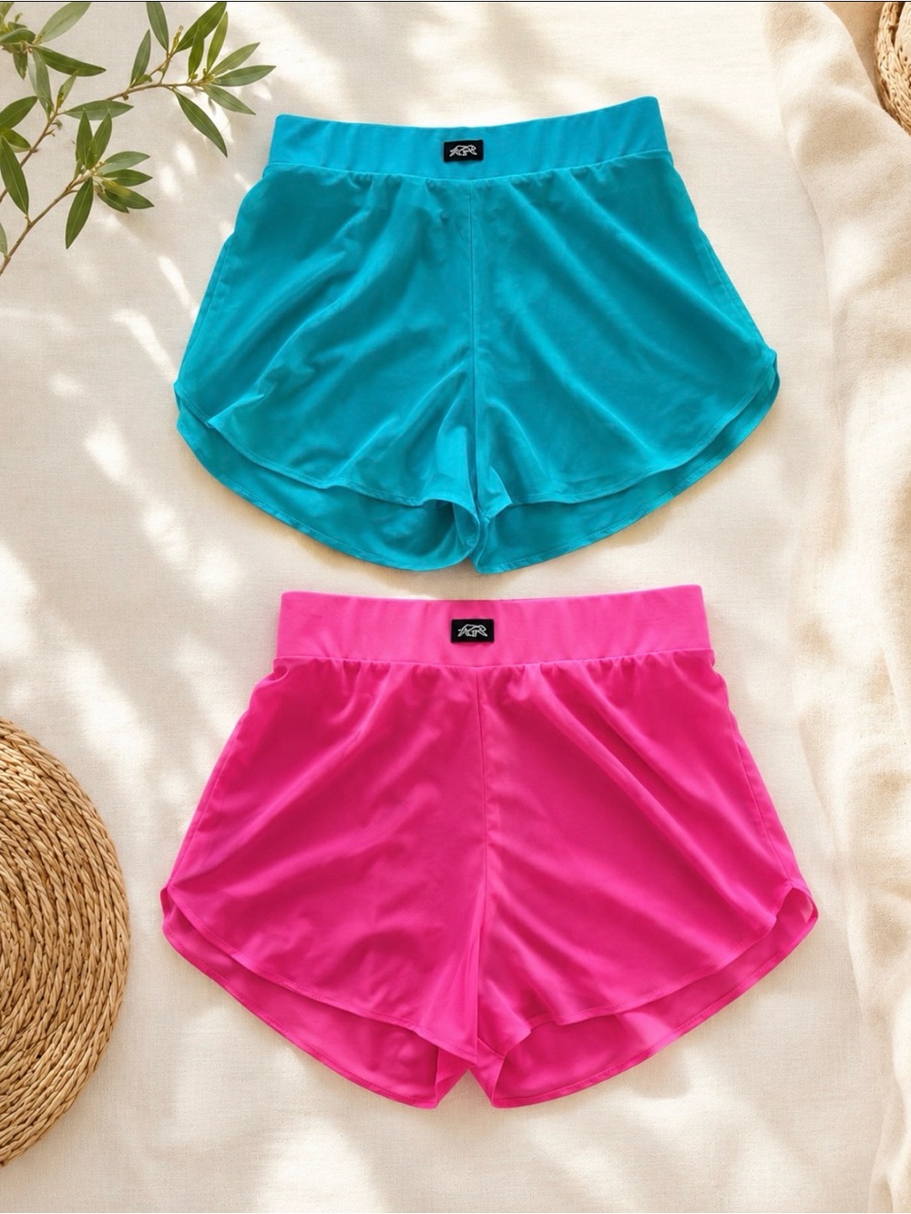 Kids Active Shorts Duo — Teal & Hot Pink
